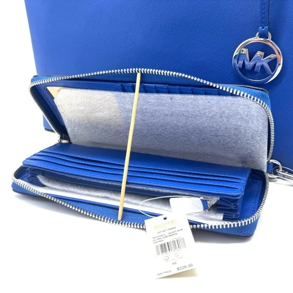 Michael Kors Arden Large Leather Tote Bag & Matching Continental Wallet Galaxy